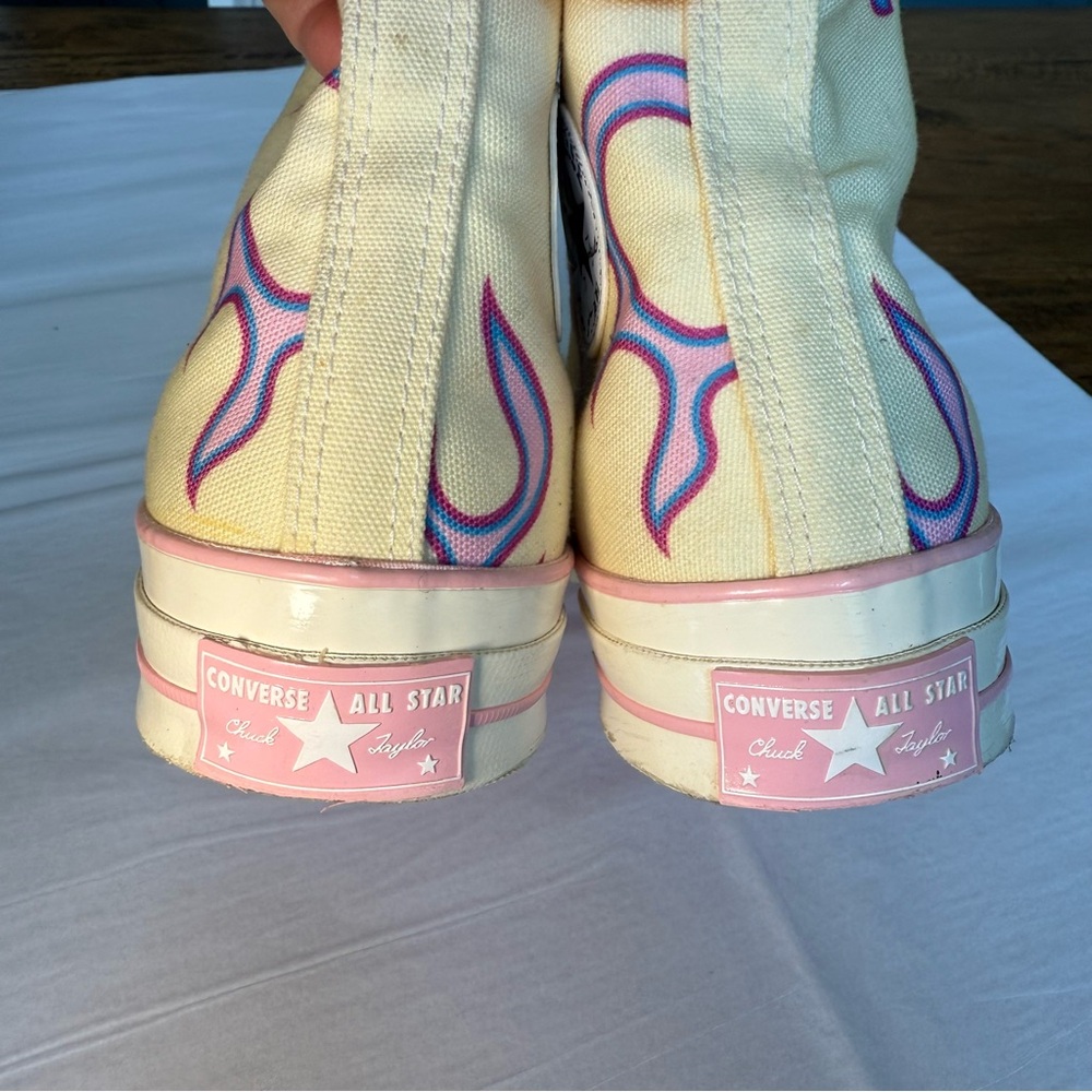 Golf Converse Women's High-Top Sneakers - Cream and Purple flames Size 8 - Picture 6 of 14
